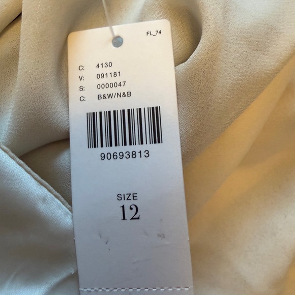 Anthropologie Bardot Citron Halter Cocktail Midi Dress in Black/lvory-Size 12 - Picture 13 of 16